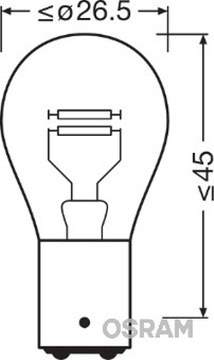 OSRAM ORIGINAL ŻARÓWKA P21/4W 12V BAZ15D 7225