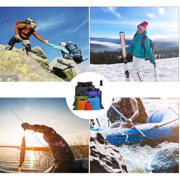 PŁYWAJĄCE SUCHE WORKI DO RAFTINGU ZESTAW 6 SZT WODOODPORNE 1L 2L3L 5L 8L