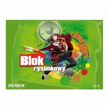 Blok rysunkowy kolorowy A3 30k PREMIUM KRESKA