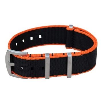 Pasek Nato AlphaShark Black&Orange 22mm kl.mat