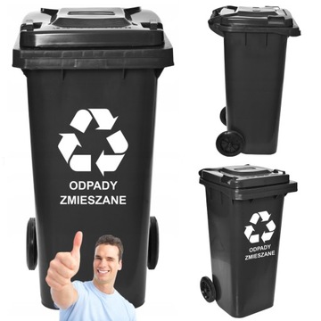 POJEMNY Kontener Pojemnik kubeł na odpady 120L