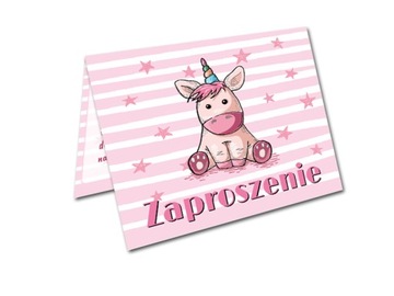 ПРИГЛАШЕНИЯ НА ДЕНЬ РОЖДЕНИЯ ЕДИОРОГ ЕДИНОРОГ ПОЛОСКИ 10 шт.