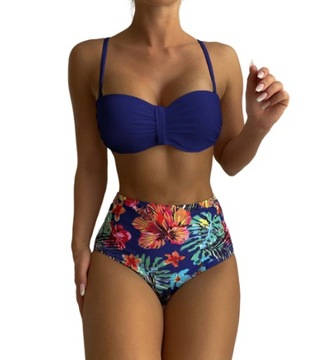 BIKINI WIĄZANY STRÓJ KĄPIELOWY Z WYSOKIM STANEM