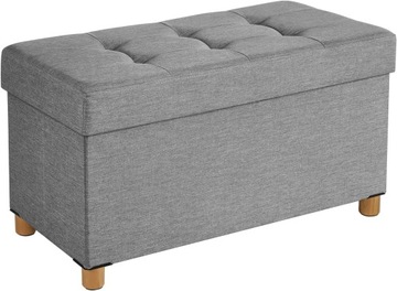 ŁAWKA PUFA ZA SCHOWKIEM 77L SZARA LOFT 76 x 38 x 40 cm