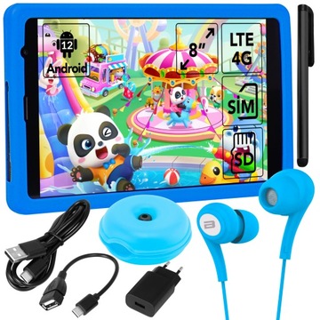 TABLET DLA DZIECI 8 CALI 4G LTE ANDROID ETUI EDUKACYJNY GRY ZABAWKI ZESTAW