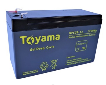 Akumulator żelowy Toyama 12V 9Ah NPCG9-12 Deep Cycle F1