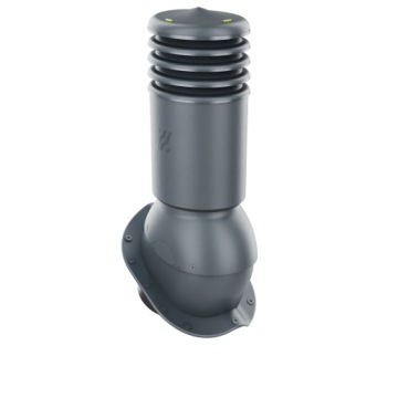 Изолированный вентиляционный дымоход HiVent fi125 АНТРАЦИТ 7016 металлочерепица