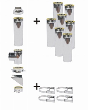 Komin ocieplony, 1,0 mm,drewno,węgiel;Ø 150;1 rura