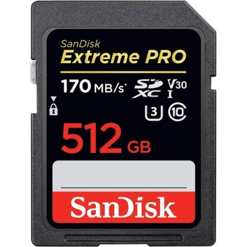 SanDisk Extreme Pro 512 Gb SDXC-Speicherkarte mit