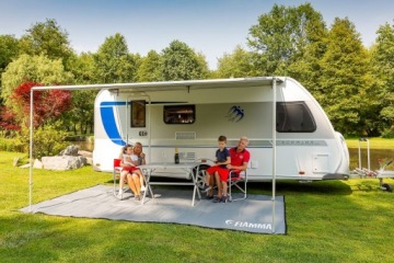 Тент Caravanstore 500 XL Royal Blue Fiamma в чехле