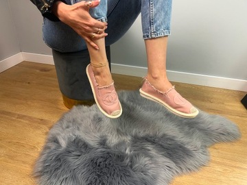 ЖЕНСКИЕ РОЗОВЫЕ Тканевые ЭСПАДРИЛИ без шнуровки 38