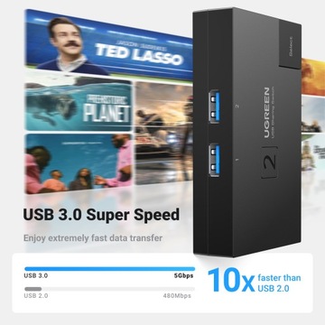 Переключатель KVM-переключатель USB 3.0 1 x 2 компьютера