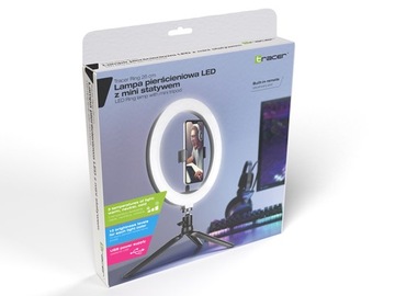 LAMPA PIERŚCIENIOWA LED RING 26CM + STATYW MOC 10W