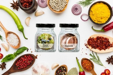 Баночки для специй 120мл 24шт +192 наклейки Крышка W5 Лопатка Z55