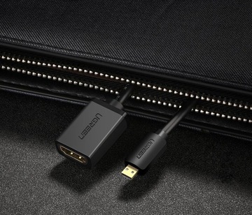 КАБЕЛЬ UGREEN КАБЕЛЬНЫЙ АДАПТЕР MICRO HDMI TO HDMI 19 PIN 20см