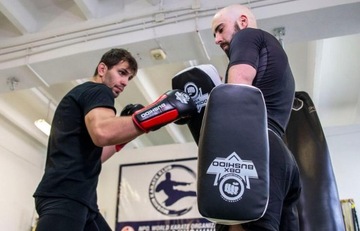 TARCZA TRENINGOWA PAO BOKSERSKA MUAY THAI KICKBOXING KARATE BIAŁA BUSHIDO