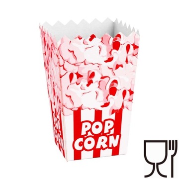 Pudełko na PopCorn 7x14.5x9cm ŚREDNI 0.75L 100szt.
