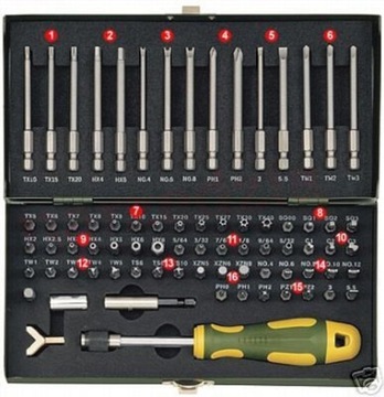 Набор сервисных бит PROXXON PR23107 1/4