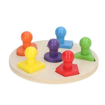 Деревянная развивающая головоломка, красочная для раннего возраста