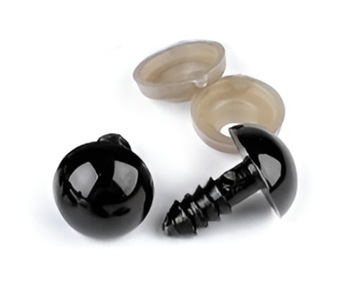 Oczka Oczy Czarne Do Zabawek Maskotek 15mm 2szt. / 1 para