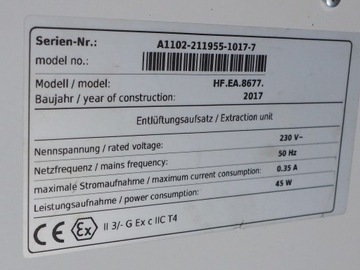 Вентиляционная крышка шкафов для опасных веществ Asecos HF.EA.8677