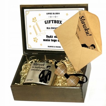 GIFTBOX ZAPROSZENIE DLA ŚWIADKA PROŚBA O ŚWIADKOWANIE ŚLUB WESELE