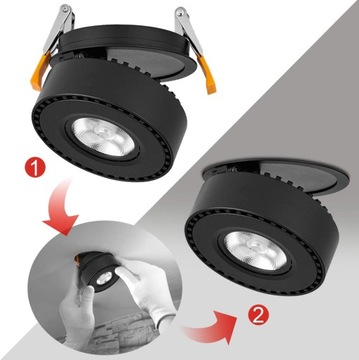 Светодиодный потолочный точечный светильник Dr.lazy, черный, 12 Вт, 10 х 3,5 см