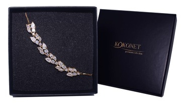 BRANSOLETKA złota cyrkonie elegancka GOLD piękna