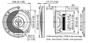 Кенвудские автомобильные динамики KFC S1066 2 Патент 10 см.