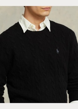 Sweter wełniany z dodatkiem kaszmiru Polo Ralph Lauren czarny L