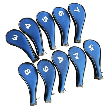 Pokrowiec na główkę Golf Irons Golf czarno-niebieska strona