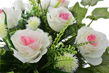 ИСКУССТВЕННЫЕ ЦВЕТЫ БУКЕТ РОЗ КОМПОЗИЦИЯ ЦЕНТР ДЛЯ КЛАДБИЛЯ ВСТАВКА ВАЗЫ