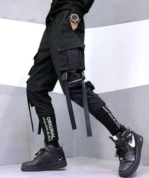 Men's Retro High Streetwear Cargo Pants Men Loose