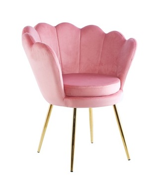Krzesło Muszelka FR1-FX Fotel velvet (róż)