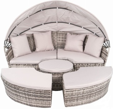 ELEGANCKA SOFA WYSPA OGRODOWA DUŻA 210 POLYRATTAN