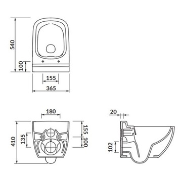 CERSANIT CASPIA ПОДВЕСНОЙ УНИТАЗ, БЕЛЫЙ