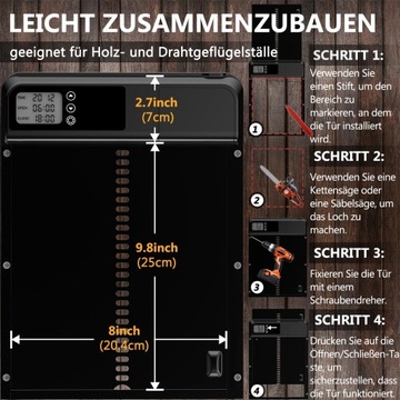 Automatyczne drzwi do kurnika drzwi z timer,Elektryczna klapka do kurczaka