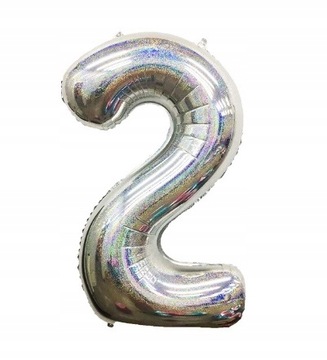 PIĘKNY DUŻY LŚNIĄCY BALON CYFRA 2 Urodzinowy Party