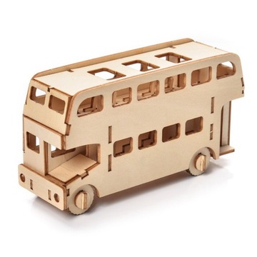 AUTOBUS PUZZLE 3D DREWNIANE MODEL DO SKŁADANIA