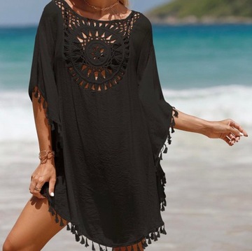 PAREO TUNIKA BOHO LETNIA SUKIENKA NARZUTKA PLAŻOWA NA PLAŻĘ PLAŻOWA