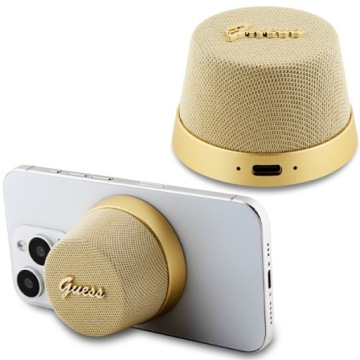 Guess Bluetooth Speaker Stand Gold Magnetic Script Metal