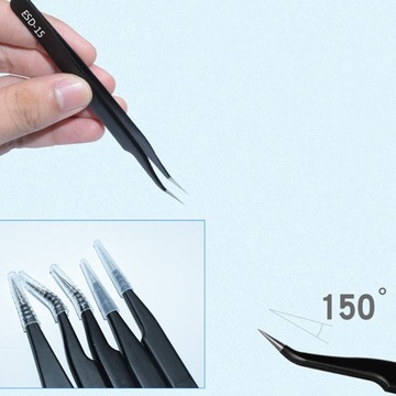 НАБОР пинцетов УНИВЕРСАЛЬНЫХ, МЕТАЛЛИЧЕСКИЕ Пинцеты PRECISION, 6 шт.