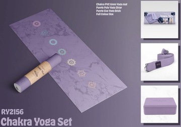 Набор для йоги Myga Chakra: коврик, блок, ремень.