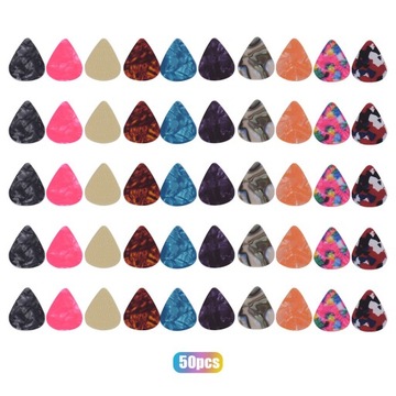 50pcs/pack Colorful Celluloid Guitar Picks for