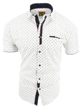 РУБАШКА МУЖСКАЯ, БЕЛАЯ, КОРОТКИЙ РУКАВ, УЗОР SDN 668 XXL 2XL 45/46