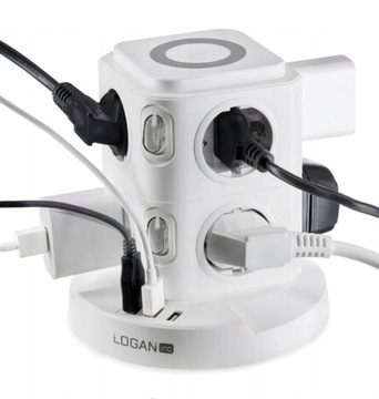 Индуктивное зарядное устройство 2в1 удлинитель Logan WSB6-2