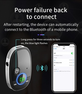 Adapter Bluetooth AUX Jack do radia samochodowego Odbiornik muzyki