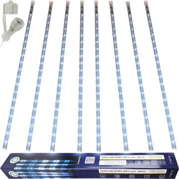 LAMPKI SOPLE METEORY LED 8 SZT 288 LED GIRLANDA OZDOBA ZEWNĘTRZNE LAMPEK