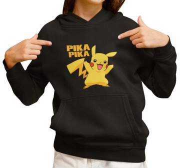 BLUZA DZIECIĘCA Z KAPTUREM PIKACHU POKEMON CZARNA