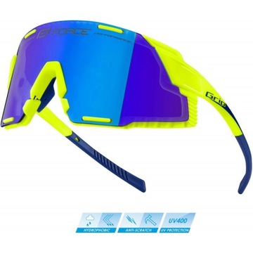 Force Grip niebieskie szkło revo, żółty fluo